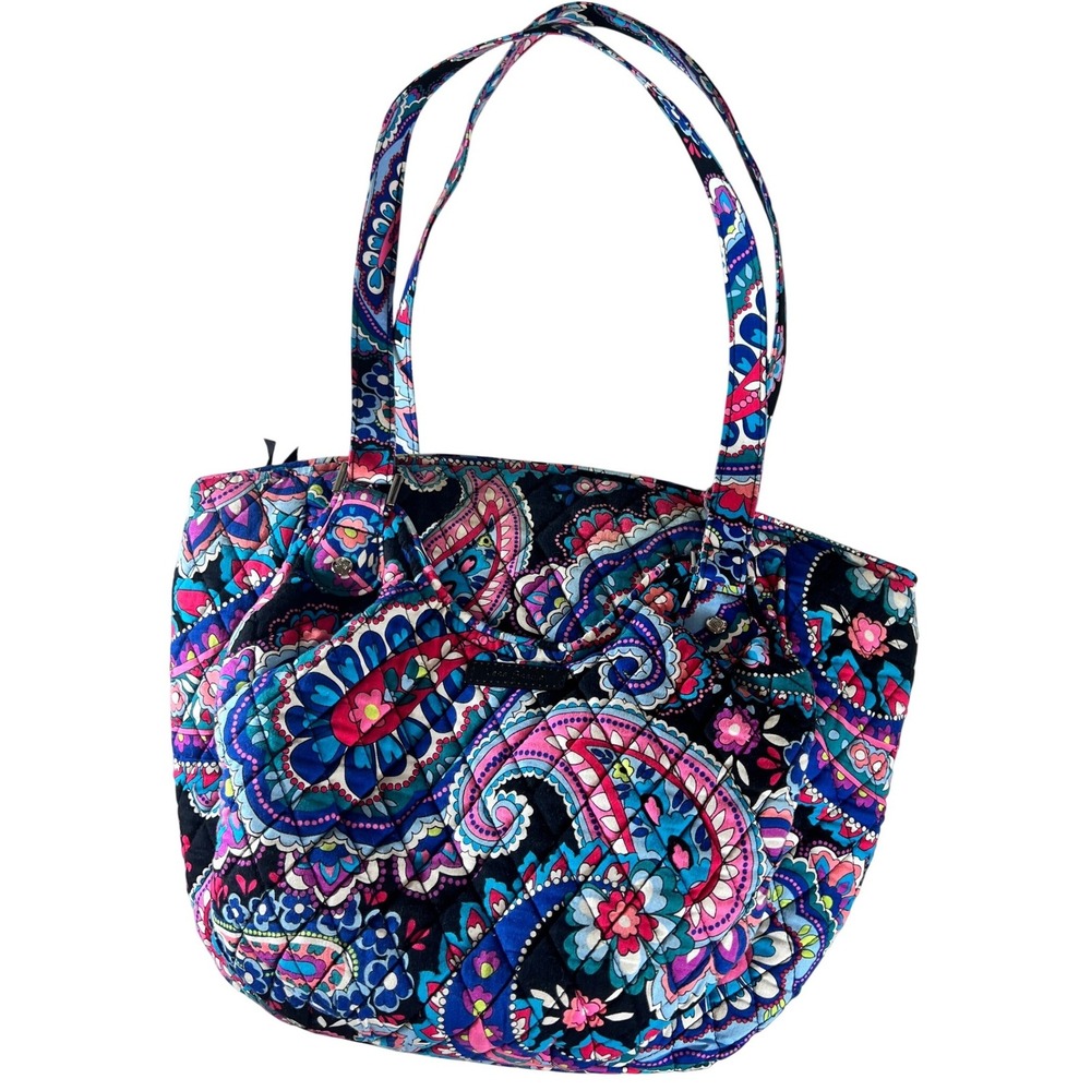 Vera Bradley Glenna Shoulder Bag Large Haymarket Paisley Pink Teal Blue Retired
